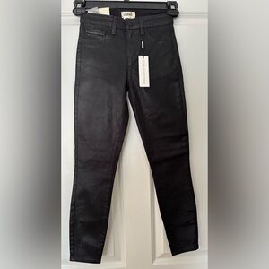 L’AGENCE Margot High-Rise Skinny black coated with Silver Giltter Jean | 23 NWT